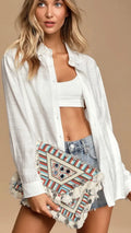 Multi Beaded Fringe Clutch